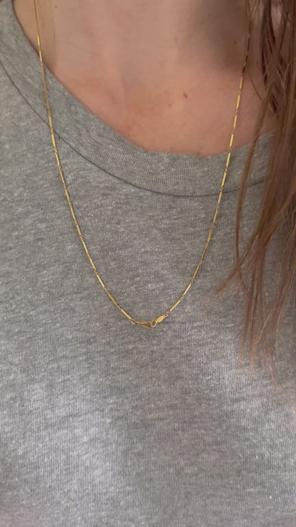 Vintage 18k Bar-link chain with unique clasp - 22.5”
