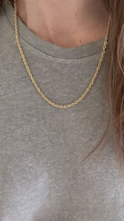 14k Vintage solid rope chain - 20.25”