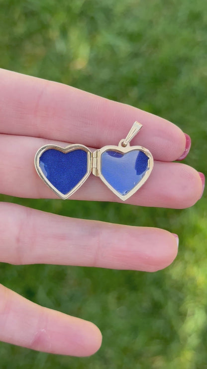 Vintage 14k solid gold heart locket